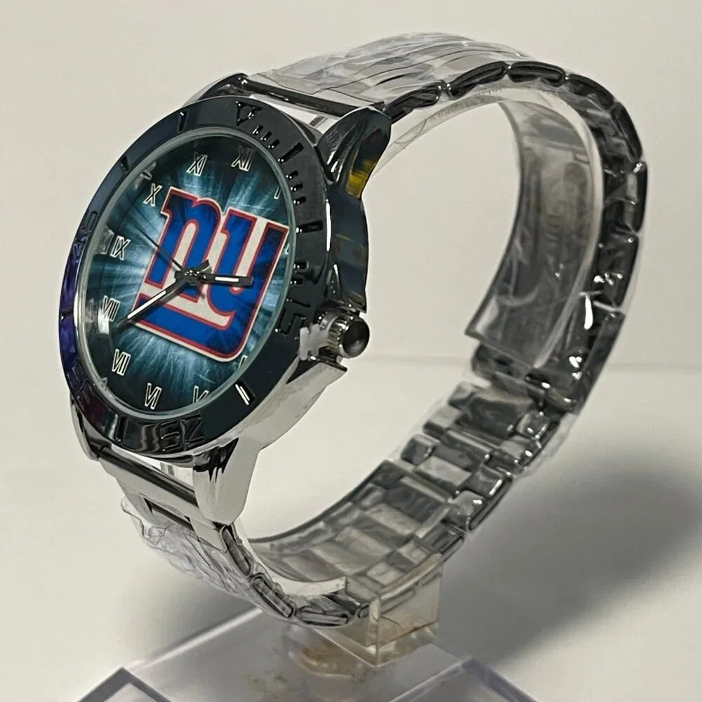 New York Giants NFL Team Logo Men's Stainless-Steel Silver Watch NEW